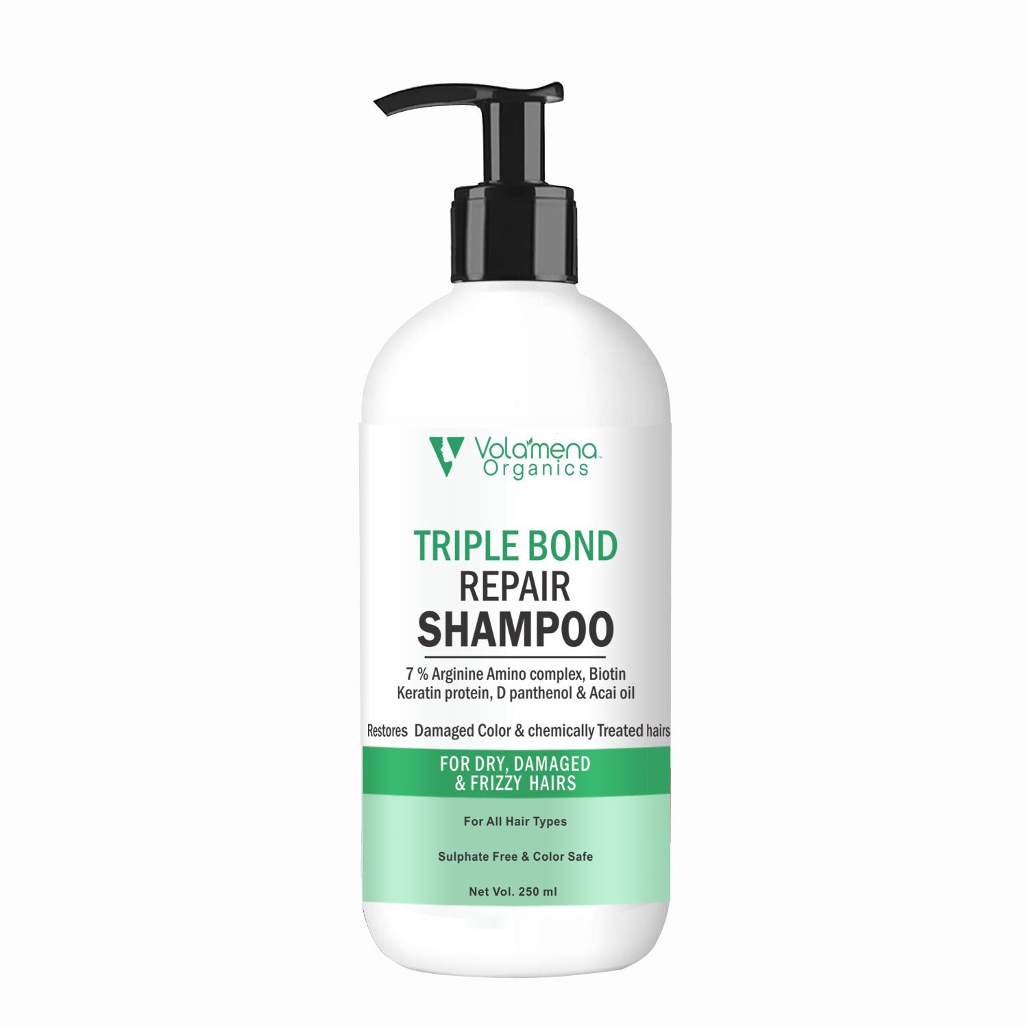 Volamena Organics Triple Bond Repair Hair Shampoo For Bond Repair and For Dry & Frizzy Hair 250 ml