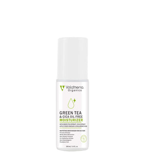 Volamena Organics Green tea & Cica Oil Free Moisturizer With Green Tea & cica Extract For Hydration & Glow, 100ml