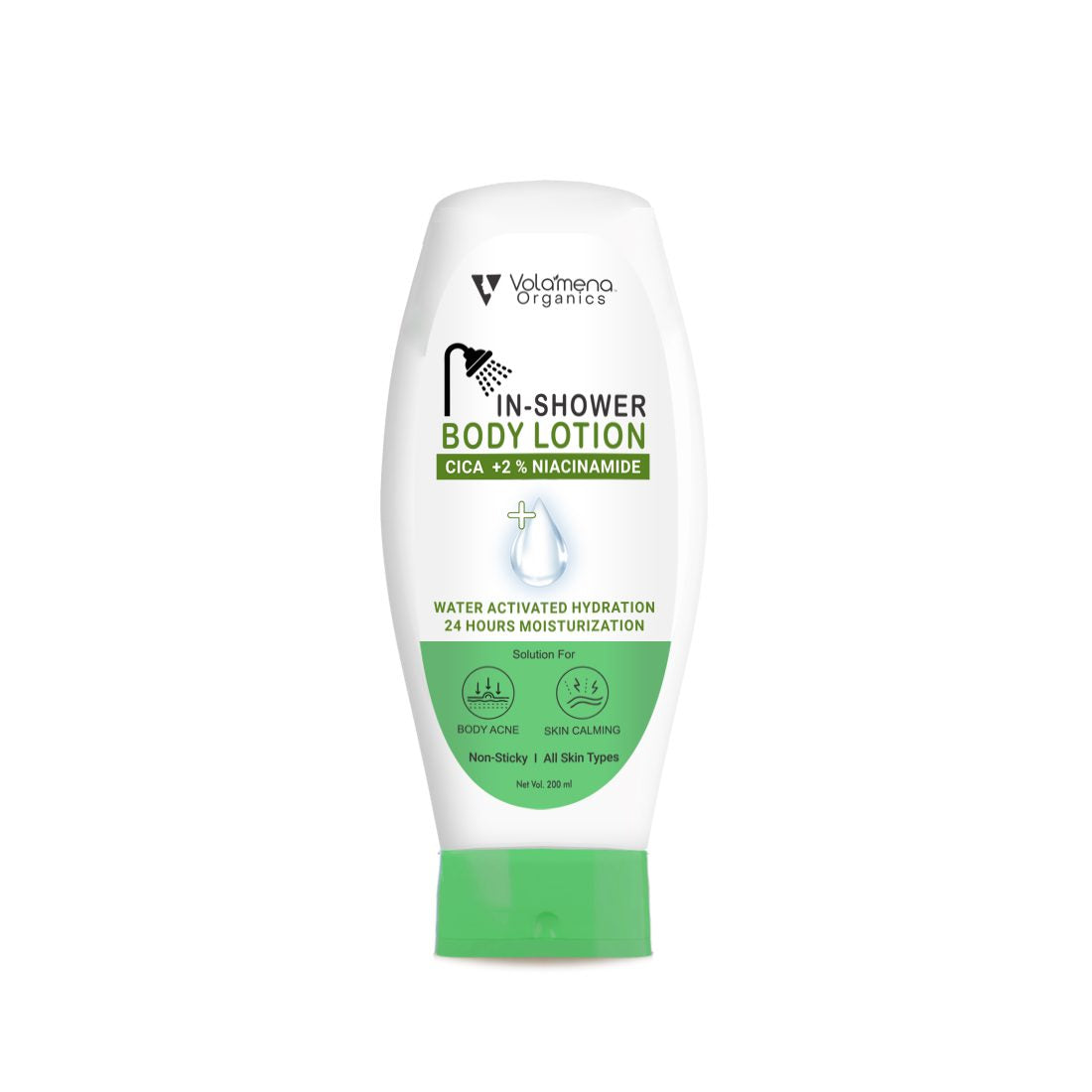 Volamena Organics CICA & Niacinamide In-Shower Body Lotion For Clear & Brighten The Skin For Women & Men 200 ml