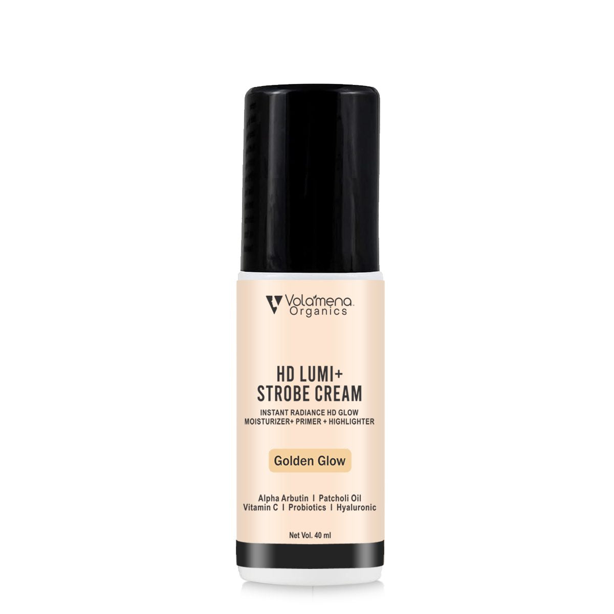 Volamena Organics HD Lumi+ Strobe Cream Face Cream Golden Glowing Skin With Patchouli Oil & Vitamin C, Alpha Arbutin & Hyaluronic Acid For Women 40ml