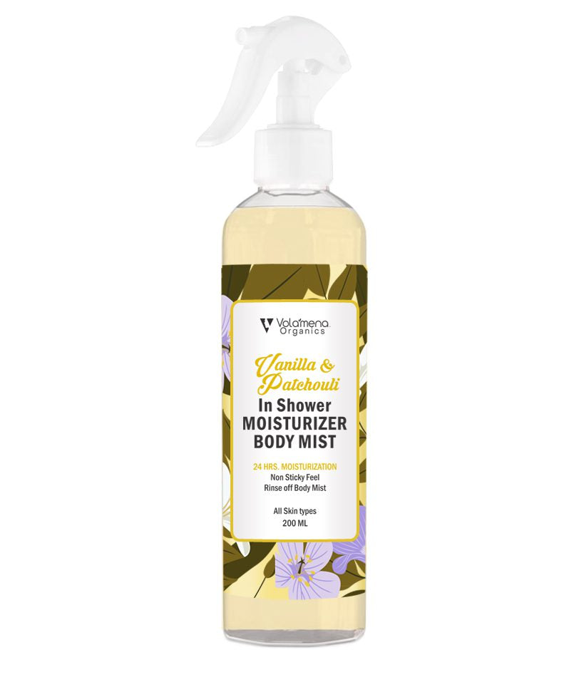 Vanilla & Patchouli In shower Moisturizer Body mist For 24Hrs. Moisturization