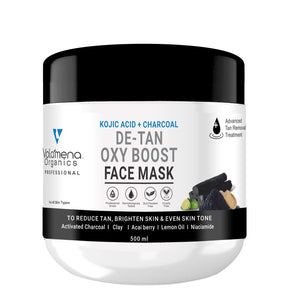 Volamena Organics De-Tan Oxy Boost Face Mask With Activated Charcoal & Clay For Tan, Brightening Skin & Even Skin Tone 500 ml