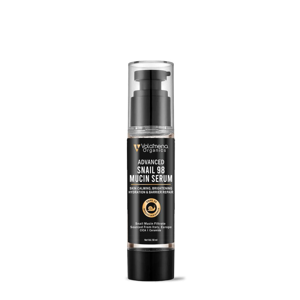 Volamena Organics Advance Snail 98 mucin Serum With Snail Mucin & Cica For Skin Hydration & Barrier Repair 50ml