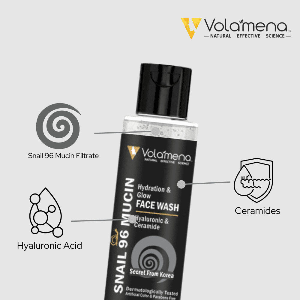 Volamena Snail Mucin Hydration & Glow Face Wash For Maintaining Skin Glow & Elasticity 100 ml