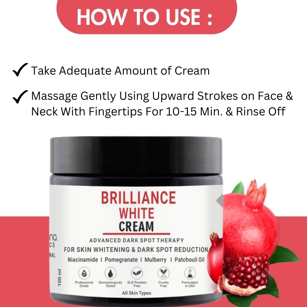 Brilliance White Face Cream With Niacinamide For Glow, Skin Whitening & Dark Spot Reduction | For Women & Men 100 ml
