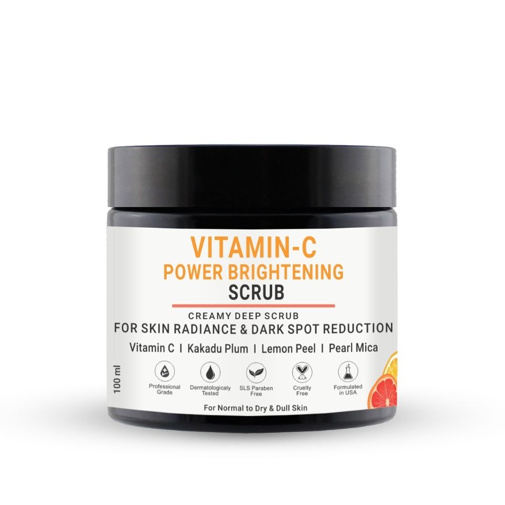 Vitamin C Power Brightening Face Scrub With Vitamin C & Pearl Mica For Glowing Skin & Dark Spot Reduction | For Women & Men 100 ml