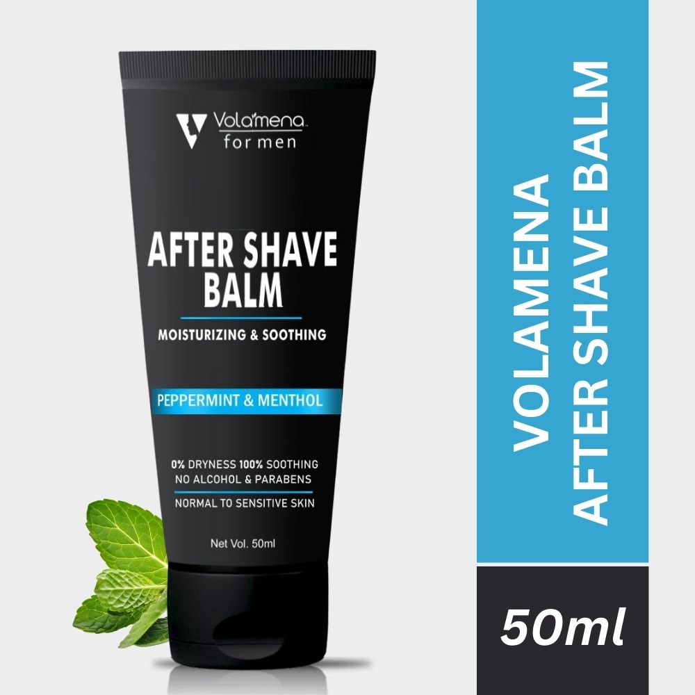 Volamena Men After Shave Balm | Peppermint & Menthol | 0% Dryness, Soothing & Cooling | 50 ml