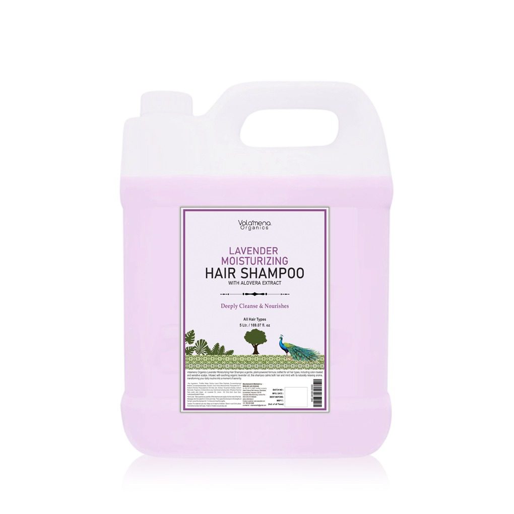 Volamena Organics Lavender Moisturizing Hair Shampoo | For Deeply Cleanse & Nourish | 5 Ltr