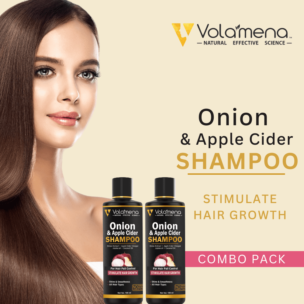Volamena Onion & Apple Cider Vinegar Shampoo With Onion & Apple Cider Vinegar For Stimulate Hair Growth 100 ml