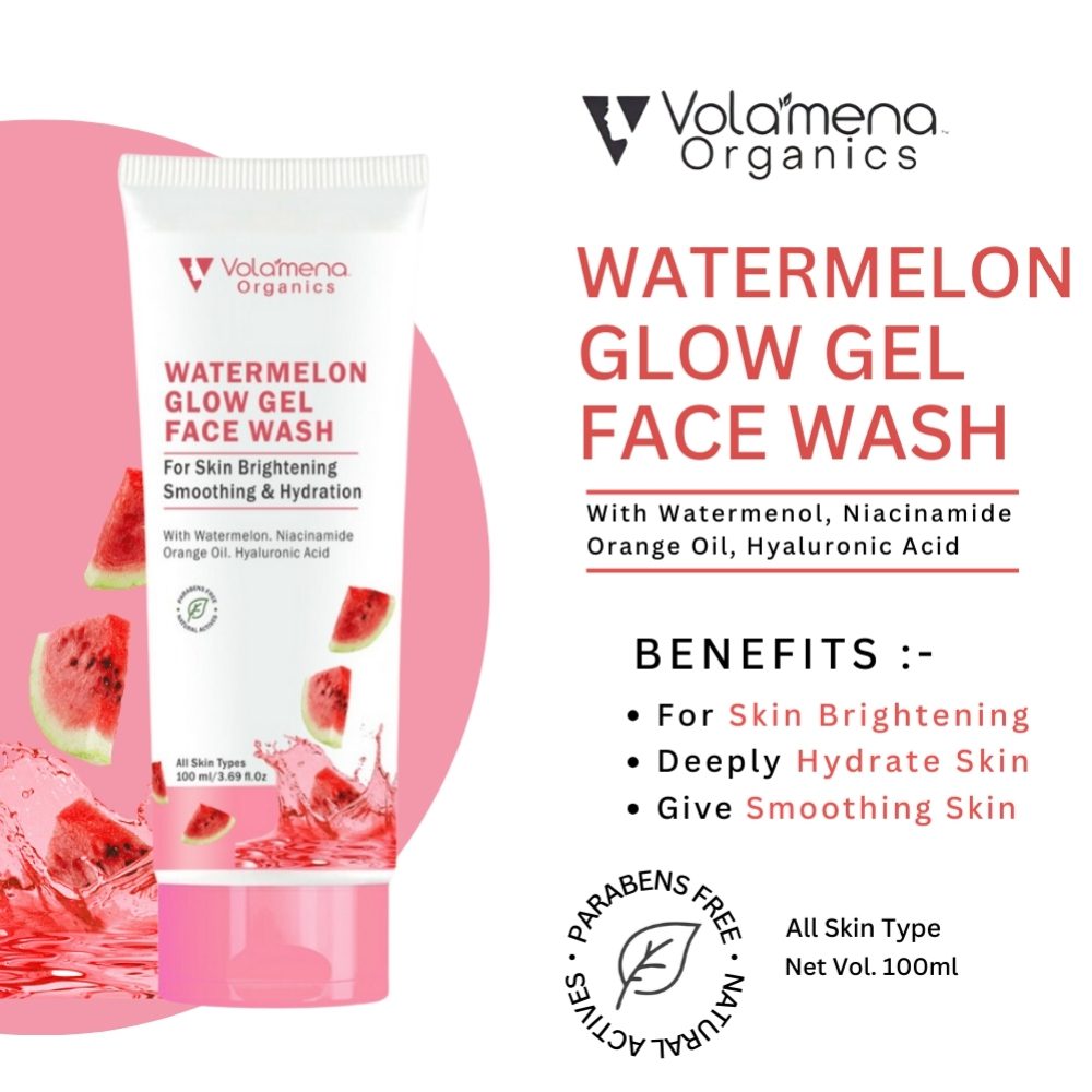Volamena Watermelon Gel Face Wash For Glowing Skin | Removes Excess Oil & Dirt | For Women & Men 100 ml