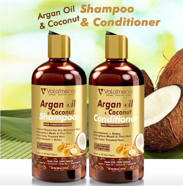 Argan Oil Hair Strengthening Shampoo 300 ml + Hair Strengthening Conditioner 300 ml Combo