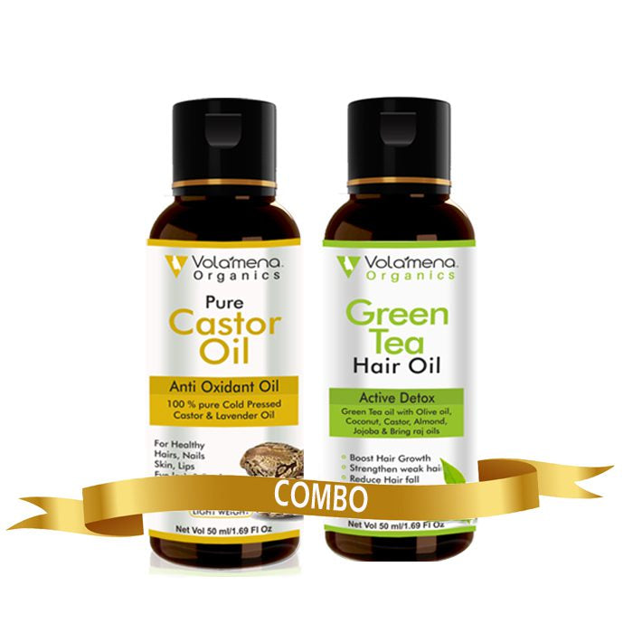 Green Tea Hair Oil & Pure Castor Oil 100 ml(50 ml + 50 ml)