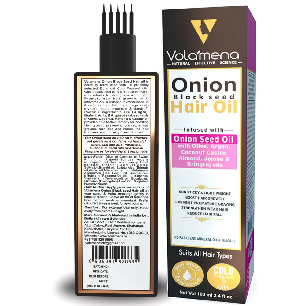 Volamena Onion Hair Oil With Onion Black Seed, For Hair Growth and Control Hair Fall