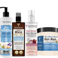 Volamena Rice Water & Red Onion Hair Care Combo (Pack Of 4) Rice Water Shampoo, 250 ml + Amla & Rice Hair Oil, 100 ml + Red Onion Hair Serum, 100 ml + Rice Water Hair Mask, 250 ml