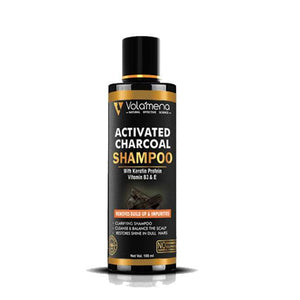 Volamena Activated Charcoal Shampoo, With Charcoal, Keratin & Vitamin B3 For Remove Buildups & Impurities
