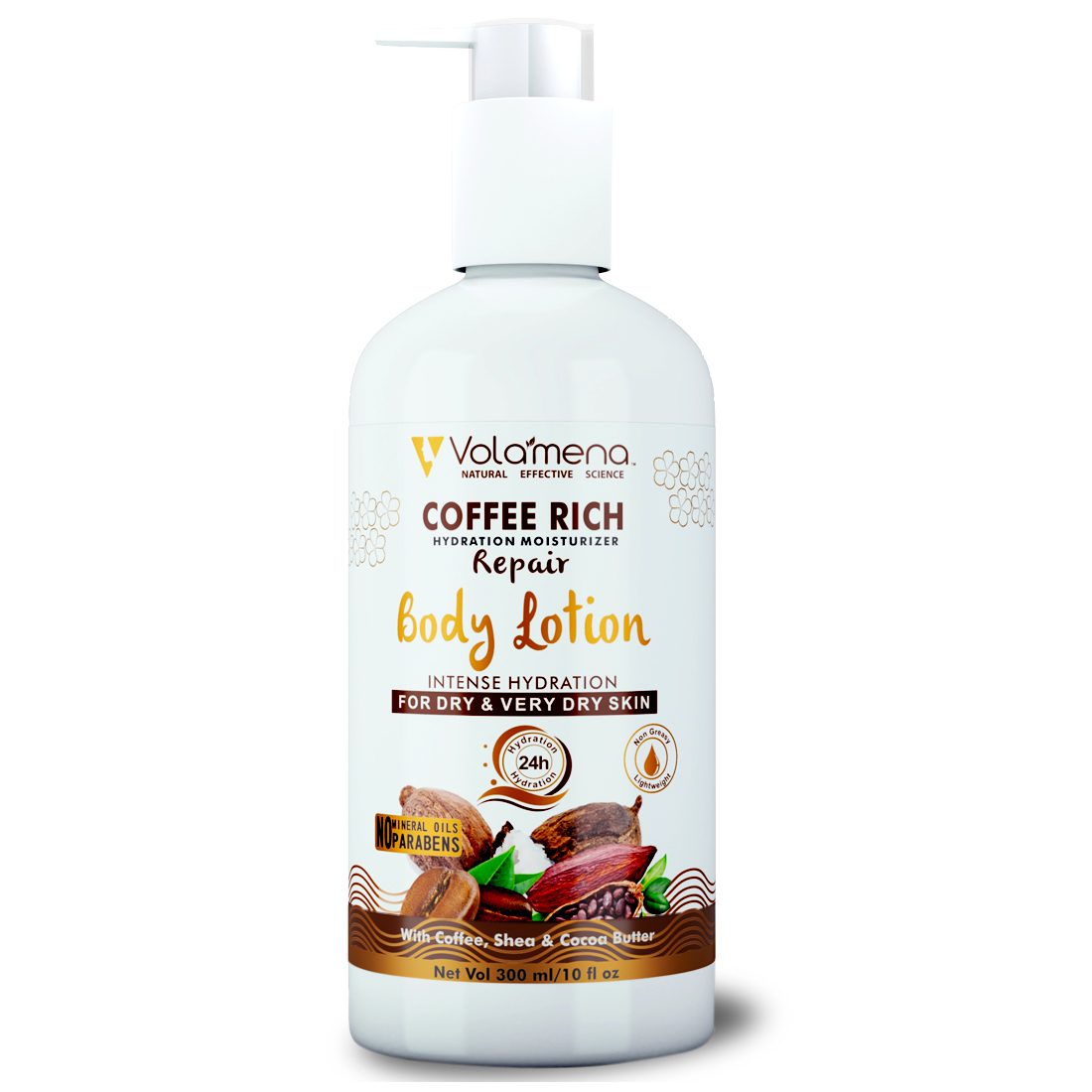 Volamena Coffee Rich Hydration Moisturizer Body Lotion For Dry Skin | Non Greasy Light Weight Moisturizer | For Women & Men
