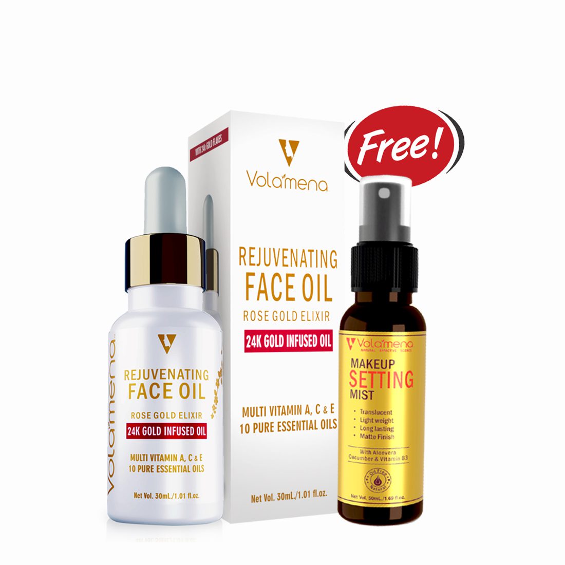 Rejuvenating Rose Gold Face oil 30 ml Get Make up Setting Mist 50 ml Free