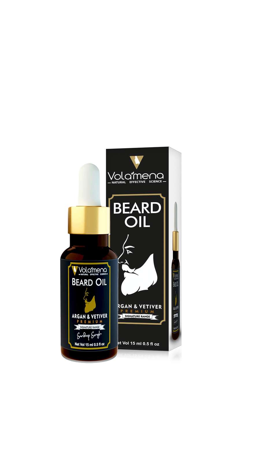 Volamena Argan Vetiver Beard oil For Beard Growth, Natural Oils including argan Oil, Vitamin E, Nourishment & Strengthening, No Harmful Chemicals15 ml