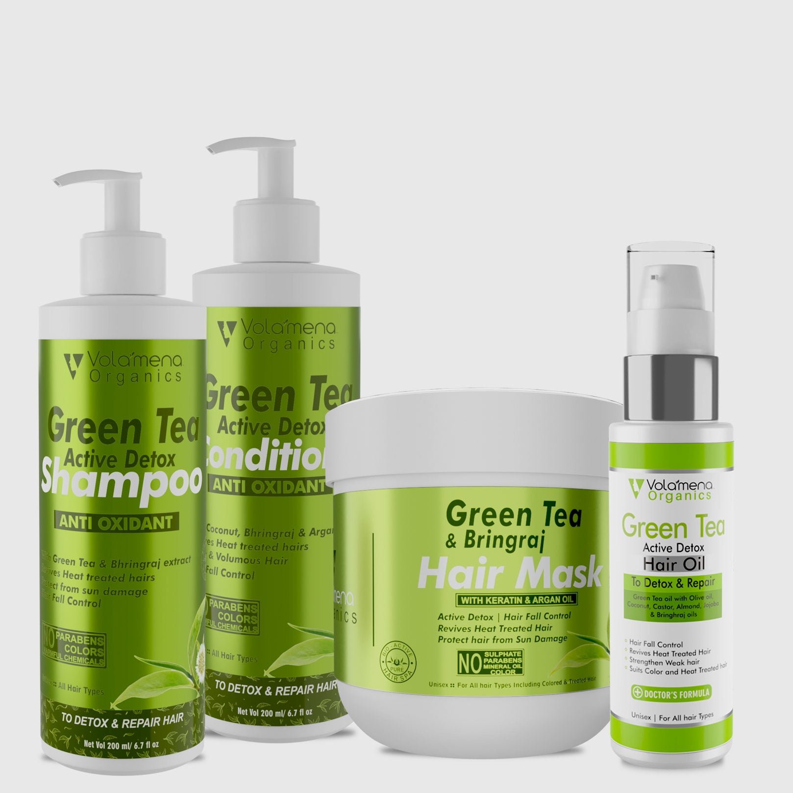 Volamena Green Tea Complete Hair Detox & Repair Kit