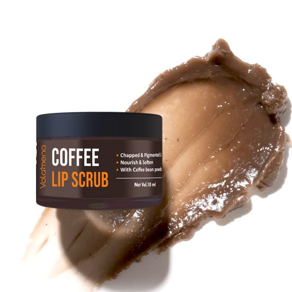Volamena Coffee Lip Scrub With Coffee Beads & For Dark Lips Remover to Lighten Dark Lips For Men & Women 10 ml