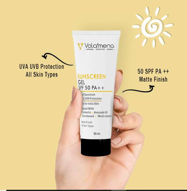 Volamena Sunscreen Gel SPF 50 ++ For Normal to Oily Skin For Women & Men UVA UVB Protection 50 ml