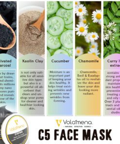 Volamena C5 Charcoal Face Mask For Tan Removal | Deep Cleansing Skin For Women & Men 250 ml