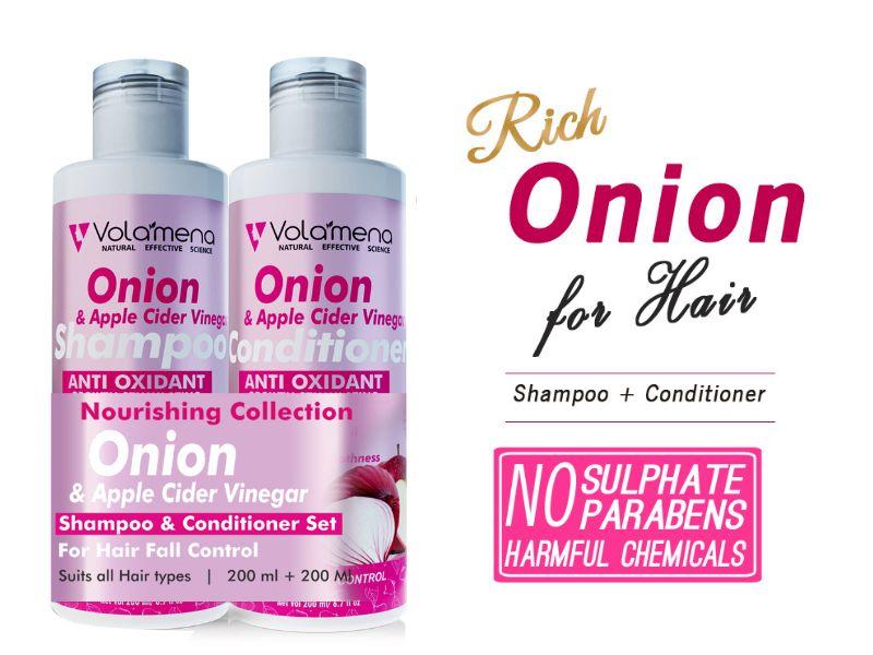 Onion Apple Cider Vinegar Shampoo and Conditioner 400 ml (200 ml each)