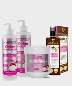 Volamena Onion and Apple Cider Vinegar Hair Mask, Hair Oil, Shampoo & Conditioner Combo For Hair Growth & Hair Fall Control