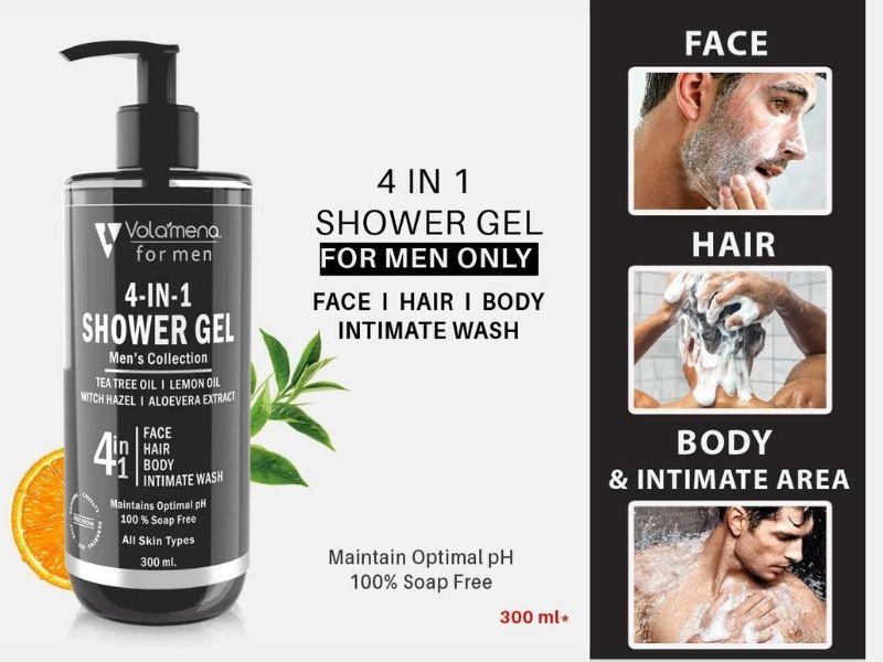 4 in 1 Shower gel for Face, Body, Hair & Intimate Area 300 ml