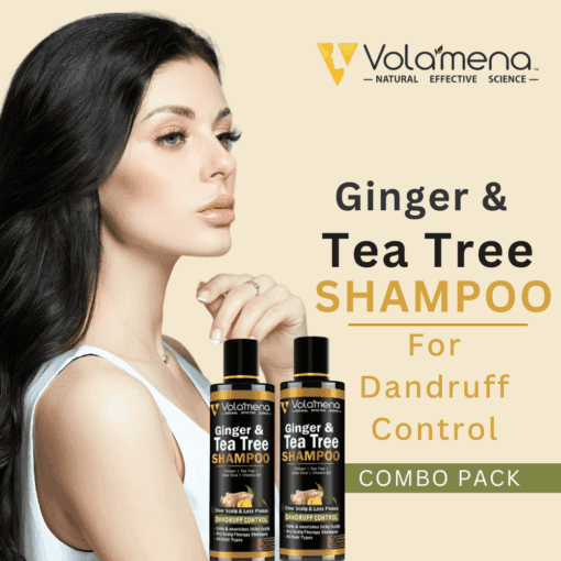 Volamena Ginger & Tea Tree Shampoo With Ginger, Tea Tree & Aloe Vera For Dandruff Control