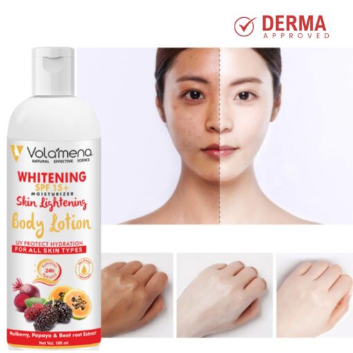 Volamena Whitening Moisturizer with 15++ SPF Body Lotion | Sun Protection | Summer Body Lotion For Skin Brightening & Glowing Skin For Women & Men