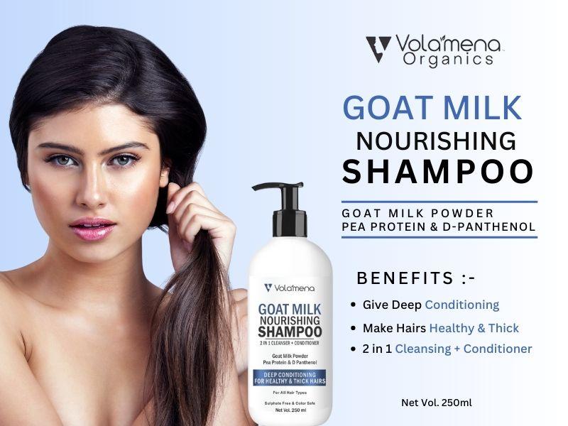 Volamena Goat Milk shampoo is gentle 2 in 1 hair cleanser 250 ml