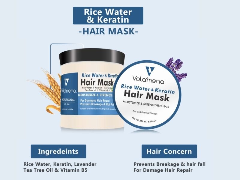 Volamena Rice water & Keratin Hair Mask 250 ML