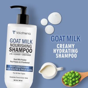 Volamena Goat Milk shampoo is gentle 2 in 1 hair cleanser 500 ml