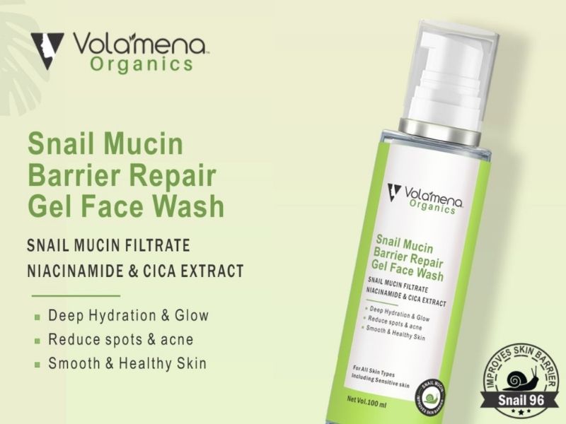 Volamena Snail mucin Barrier Repair gel face wash 100 ml
