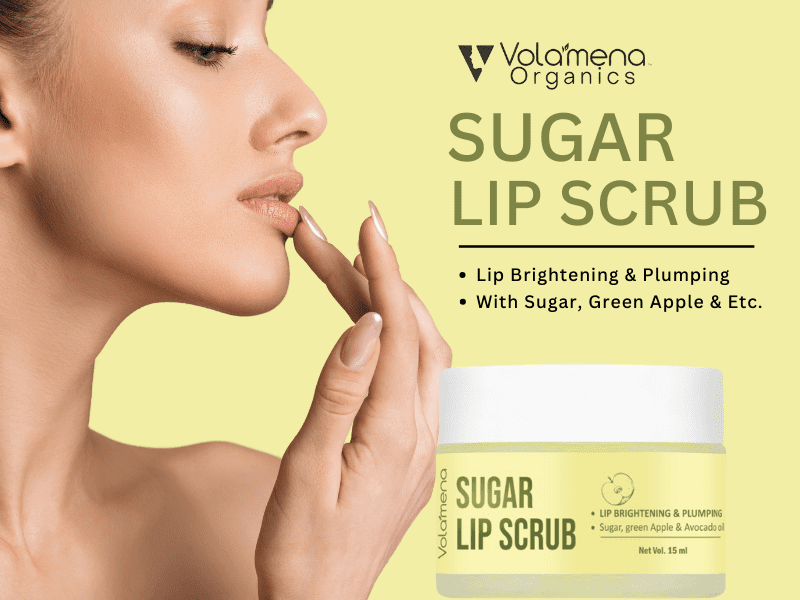 Volamena Lip Scrub with Sugar, green Apple Extract & Avocado oil 15 ml