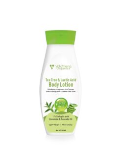 Volamena Organics Tea Tree & lactic Acid body Lotion | Hydrating Moisturizing | Smoothes Rough & Bumpy Skin | For Women & Men 200 ml