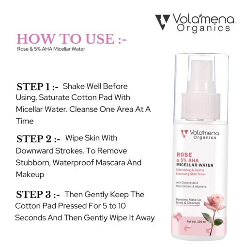 Volamena organics Rose & 5% AHA Micellar water 100 ml