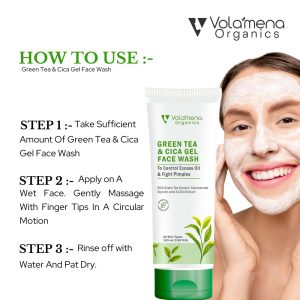 Volamena Organics Green Tea & CICA Gel Face wash 100 ml