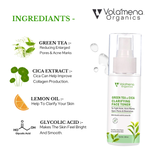 Volamena Organics Green tea & CICA Clarifying toner 100 ml