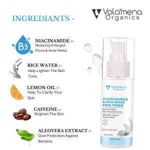 Volamena Organics Niacinamide & rice water face toner 100 ml