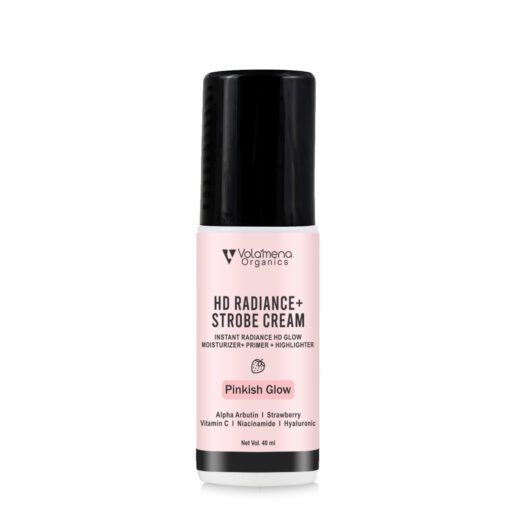 Volamena Organics HD Radiance Strobe cream Face Cream Pinkish Glowing Skin With Niacinamide, Alpha Arbutin & Strawberry For Women 40ml