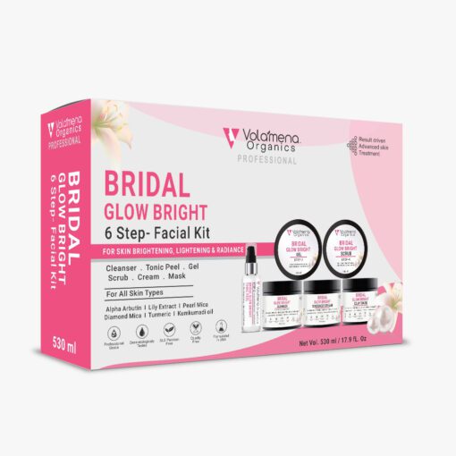 Volamena Bridal Glow Bright 6 Step Facial Kit For Women & Men With Pearl Mica, Diamond Mica, For Skin Brightening & Glow Facial Kit Volamena Bridal Glow Bright 6 Step Facial Kit For Women & Men With Pearl Mica, Diamond Mica, For Skin Brightening & Glow Facial Kit