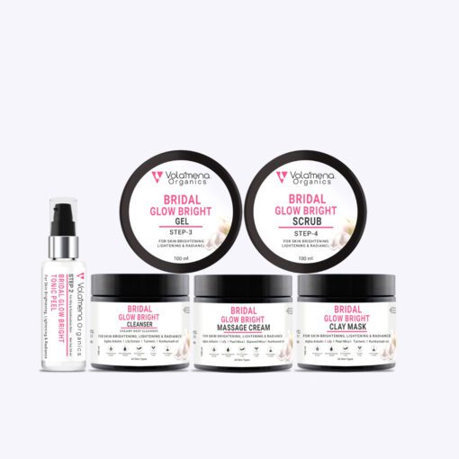 Volamena Bridal Glow Bright 6 Step Facial Kit For Women & Men With Pearl Mica, Diamond Mica, For Skin Brightening & Glow Facial Kit