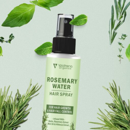Volamena Rosemary Water Spray With Goodness of Rosemary, Mint, Biotin & hibiscus For Hair Growth, Hair Fall Control, Scalp Health, Hair Damage Protection, Anti Frizz | Men & Women, 100 ml