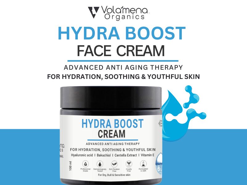 Hydra Boost Face Cream With Hyaluronic, Bakuchiol & Vitamin E For Dry, Dull & Sensitive skin | For Women & Men 100 ml