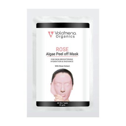 Volamena Organics Rose Algae Peel Off Mask With Rose Extract For Skin Brightening & Hydration, 20 gms Volamena Organics Rose Algae Peel Off Mask With Rose Extract For Skin Brightening & Hydration, 20 gms