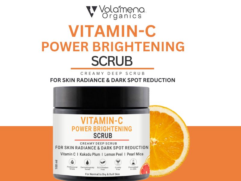 Vitamin C Power Brightening Face Scrub With Vitamin C & Pearl Mica For Glowing Skin & Dark Spot Reduction | For Women & Men 100 ml