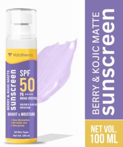 Volamena Berry & Kojic Acid Purple Sunscreen SPF 50 PA+++ For Pigmentation-Free Skin UVA/B & Blue Light Protection, Anti-Pollution, No White Cast 100 ml