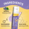 Volamena Berry & Kojic Acid Purple Sunscreen SPF 50 PA+++ For Pigmentation-Free Skin UVA/B & Blue Light Protection, Anti-Pollution, No White Cast 100 ml